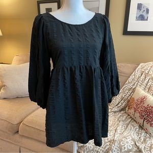 Anthropologie Entro Black Baby-doll Top Blouse Size M